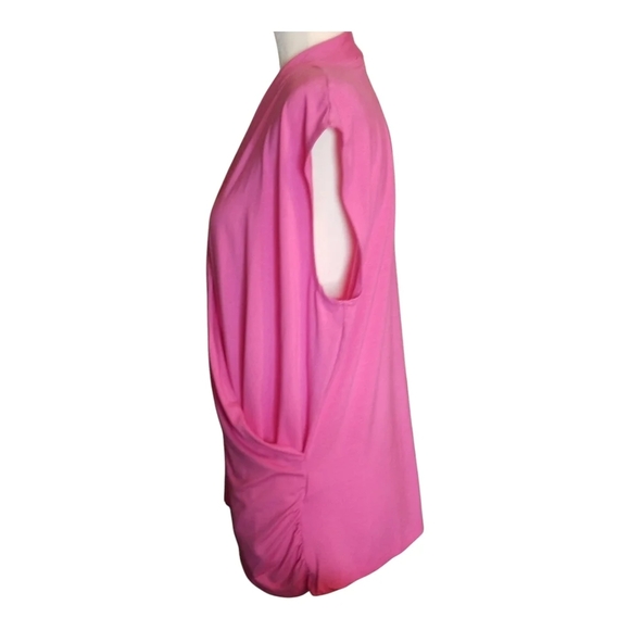 INC International Concepts Pink Wrap Blouse Relaxed Fit - Picture 3 of 8
